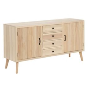 PAPLIO - Buffet TV Multi-Rangements MDF et Bois de Peuplier