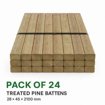 Paquet de 24 lattes en pin traité classe IV 28X45X2100 mm