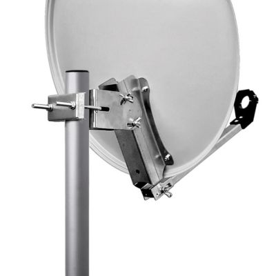 Parabole satellite acier Blanche 65cm avec Support LNB en Acier Galvanisé idéal ASTRA EUTELSAT HDSAT