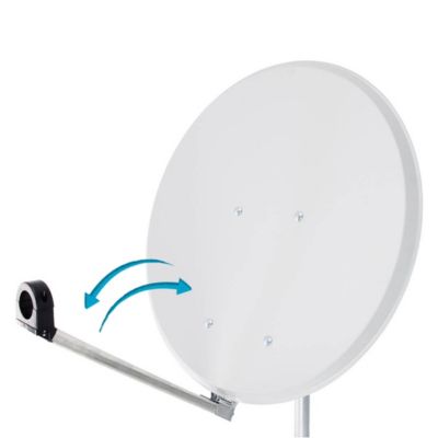 Parabole satellite Acier Blanche 65cm Click-Clack PREMONTEE support Pliable Repliable HDSAT