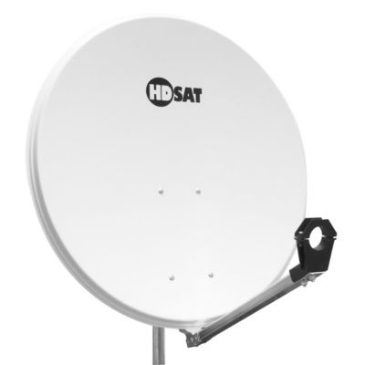 Parabole satellite acier Blanche 80cm avec Support LNB en Acier Galvanisé idéal ASTRA EUTELSAT HDSAT