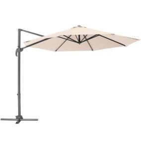 Parasol 300 cm beige meuble jardin beige Helloshop26