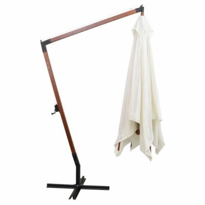 Parasol 300 x 300 cm Poteau en bois Blanc