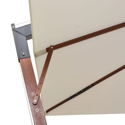 Parasol 300 x 300 cm Poteau en bois Blanc
