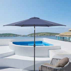 Parasol Altino hexagonal polyester 270 x 235 bleu marine casa.pro