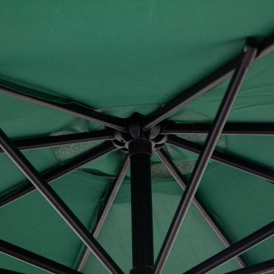 Parasol Ampelschirm, 2,95x2,45 m, avec Manivelle, Vert, pour Terrasse