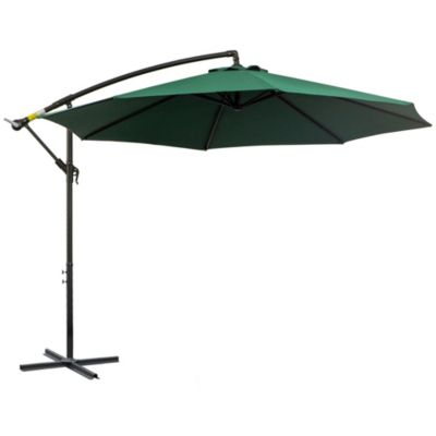 Parasol Ampelschirm, 2,95x2,45 m, avec Manivelle, Vert, pour Terrasse