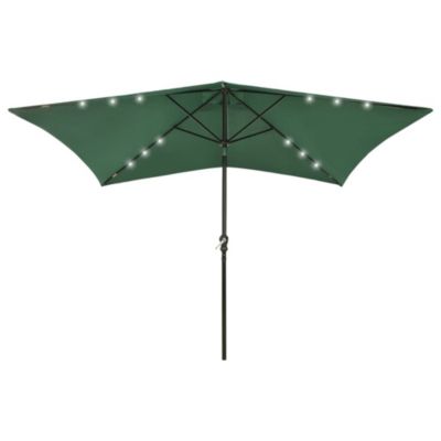 Parasol avec led et mât en vert Helloshop26
