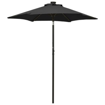 Parasol avec lumières led 200 x aluminium noir Helloshop26