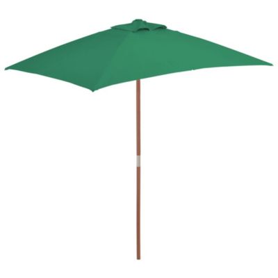 Parasol avec mât en bois 150 bois vert Helloshop26