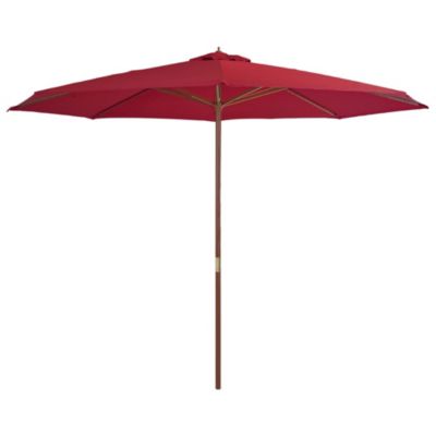Parasol avec mât en bois 350 bois bordeaux Helloshop26