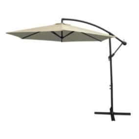 Parasol Cantilever Crème & Base Carrée 3m x 3m x 2.5m