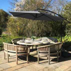 Parasol Cantilever Gris 3m x 3m x 2.5m