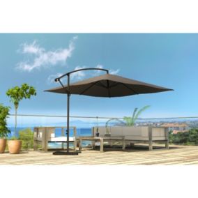 Parasol carré 3x3m gris SOLENZARA degrés Parasol carré 3x3m gris SOLENZARA