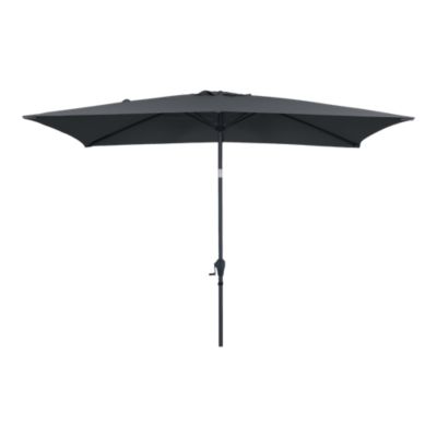 Parasol centré droit rectangulaire ouverture manivelle gris foncé L.3m x H.2m GoodHome Kasane