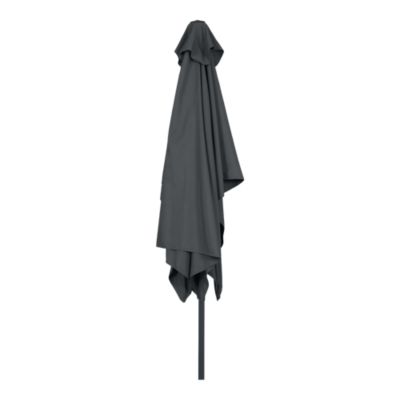 Parasol centré droit rectangulaire ouverture manivelle gris foncé L.3m x H.2m GoodHome Kasane