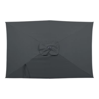 Parasol centré droit rectangulaire ouverture manivelle gris foncé L.3m x H.2m GoodHome Kasane