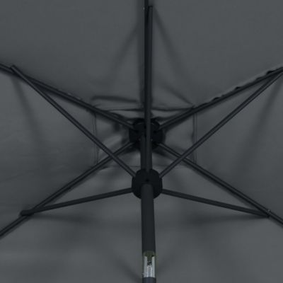 Parasol centré droit rectangulaire ouverture manivelle gris foncé L.3m x H.2m GoodHome Kasane