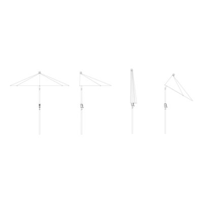 Parasol centré inclinable en D ouverture manivelle toile anthracite GoodHome Kasane