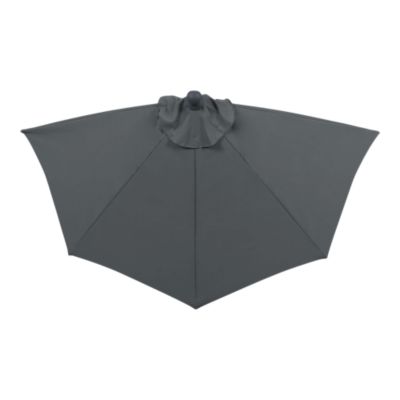 Parasol centré inclinable en D ouverture manivelle toile anthracite GoodHome Kasane