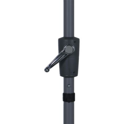 Parasol centré inclinable en D ouverture manivelle toile anthracite GoodHome Kasane