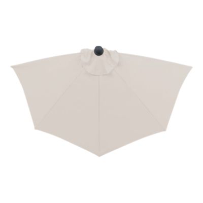 Parasol centré inclinable en D ouverture manivelle toile Moon beam GoodHome Kasane