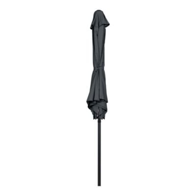 Parasol centré inclinable en rond ouverture manivelle toile anthracite GoodHome Kasane