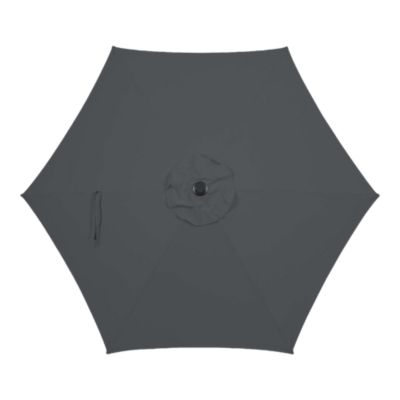 Parasol centré inclinable en rond ouverture manivelle toile anthracite GoodHome Kasane