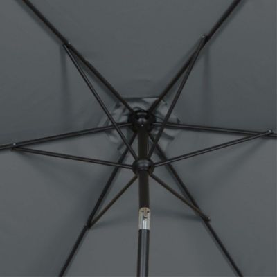 Parasol centré inclinable en rond ouverture manivelle toile anthracite GoodHome Kasane