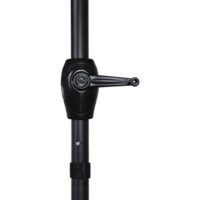 Parasol centré inclinable en rond ouverture manivelle toile anthracite GoodHome Kasane