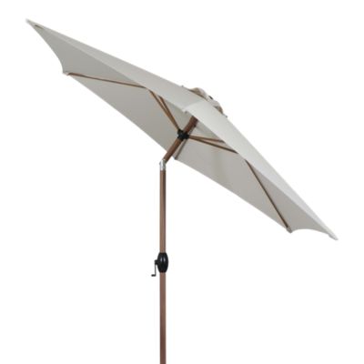Parasol centré inclinable en rond ouverture manivelle toile Moon beam GoodHome Kasane