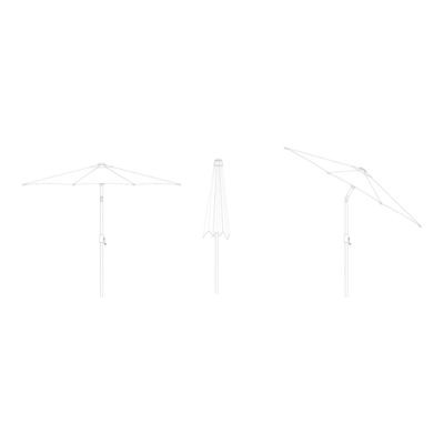 Parasol centré inclinable en rond ouverture manivelle toile Moon beam GoodHome Kasane
