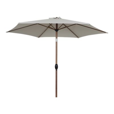 Parasol centré inclinable en rond ouverture manivelle toile Moon beam GoodHome Kasane