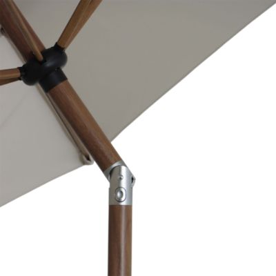 Parasol centré inclinable en rond ouverture manivelle toile Moon beam GoodHome Kasane