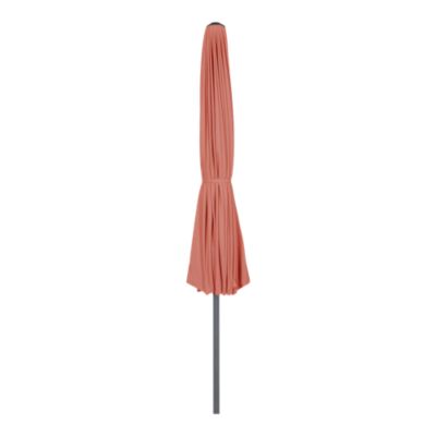 Parasol centré inclinable en rond ouverture manivelle toile terracotta GoodHome Temara