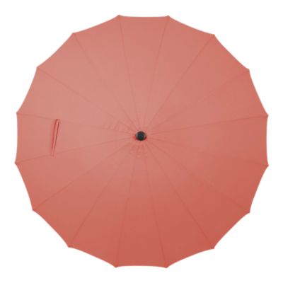 Parasol centré inclinable en rond ouverture manivelle toile terracotta GoodHome Temara