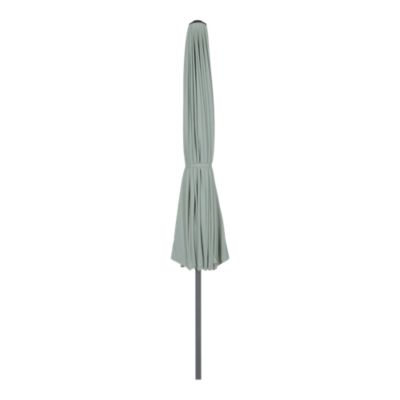 Parasol centré inclinable en rond ouverture manivelle toile vert d'eau GoodHome Temara