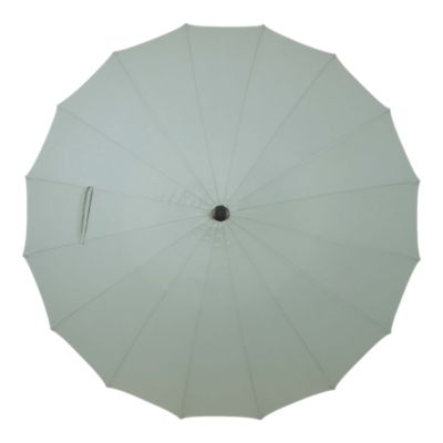 Parasol centré inclinable en rond ouverture manivelle toile vert d'eau GoodHome Temara