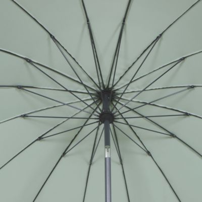 Parasol centré inclinable en rond ouverture manivelle toile vert d'eau GoodHome Temara