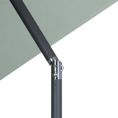 Parasol centré inclinable en rond ouverture manivelle toile vert d'eau GoodHome Temara
