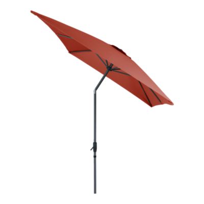 Parasol centré inclinable rectangulaire ouverture manivelle toile terracotta GoodHome Kasane