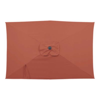 Parasol centré inclinable rectangulaire ouverture manivelle toile terracotta GoodHome Kasane