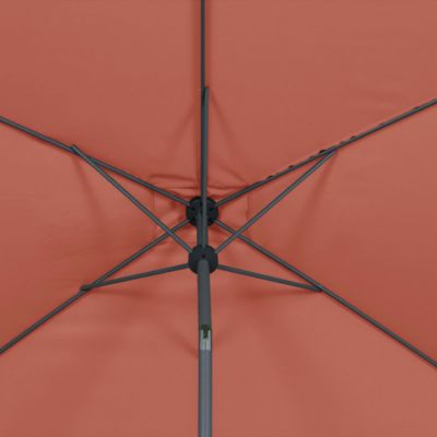 Parasol centré inclinable rectangulaire ouverture manivelle toile terracotta GoodHome Kasane