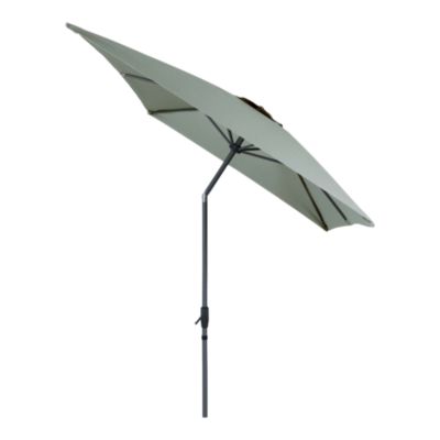 Parasol centré inclinable rectangulaire ouverture manivelle toile vert d'eau GoodHome Kasane