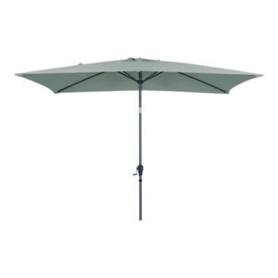 Parasol centré inclinable rectangulaire ouverture manivelle toile vert d'eau GoodHome Kasane