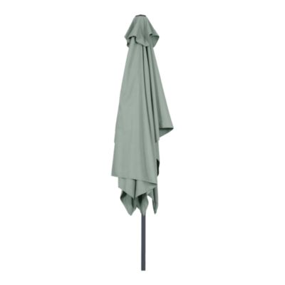 Parasol centré inclinable rectangulaire ouverture manivelle toile vert d'eau GoodHome Kasane