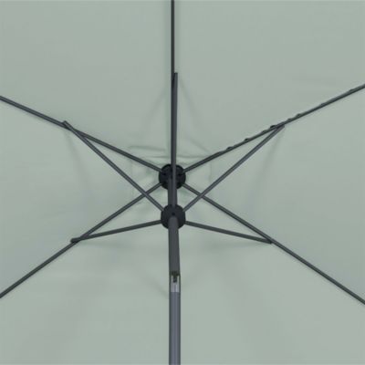 Parasol centré inclinable rectangulaire ouverture manivelle toile vert d'eau GoodHome Kasane