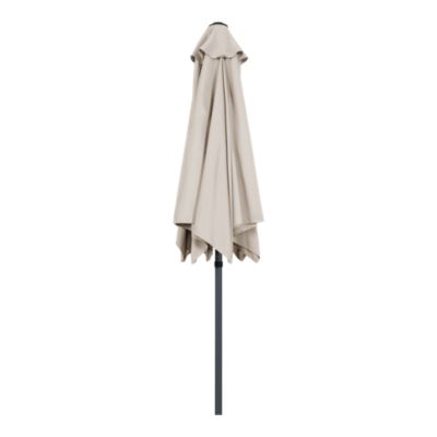 Parasol centré inclinable rond ouverture manivelle toile moon beam GoodHome Kasane