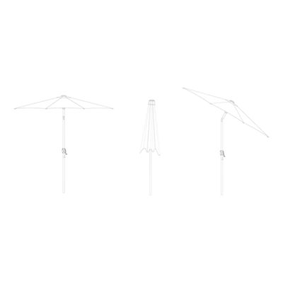 Parasol centré inclinable rond ouverture manivelle toile terracotta GoodHome Kasane