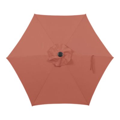 Parasol centré inclinable rond ouverture manivelle toile terracotta GoodHome Kasane